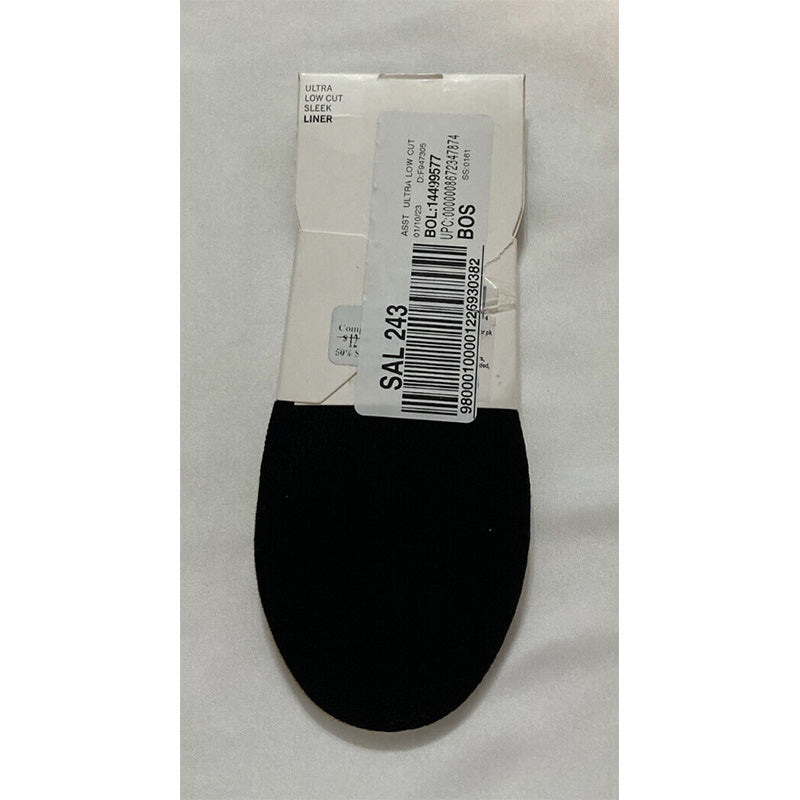 Hue Socks 2 Pairs Ultra Low Cut Sleek Liner Nude And Black S/M