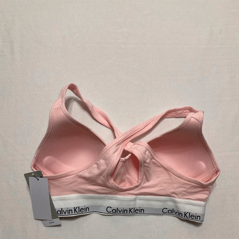 Calvin Klein Women's Cotton Blend Non-paded Sports Bra Pink M
