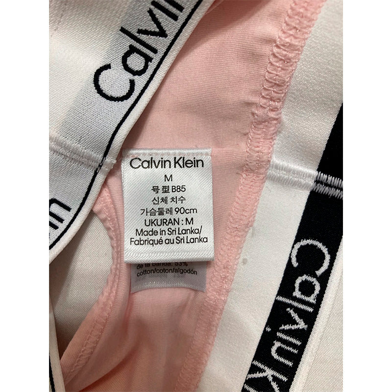 Calvin Klein Women's Cotton Blend Non-paded Sports Bra Pink M