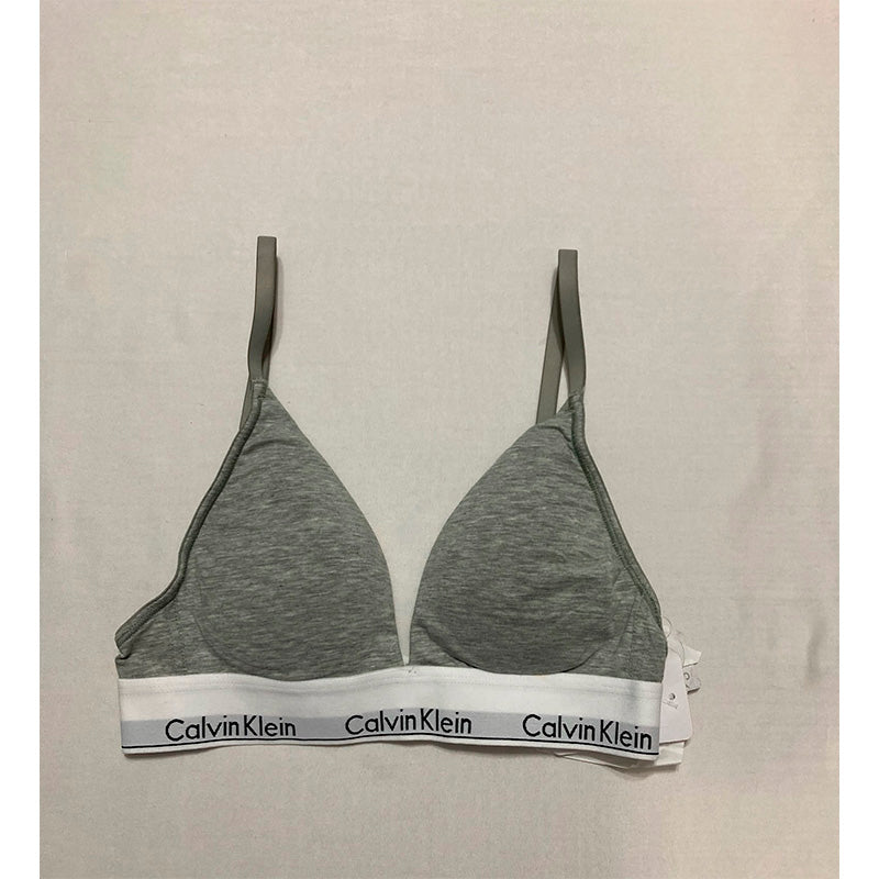 Calvin Klein Modern Cotton Lightly Lined Triangle Bralette Grey Heather XS