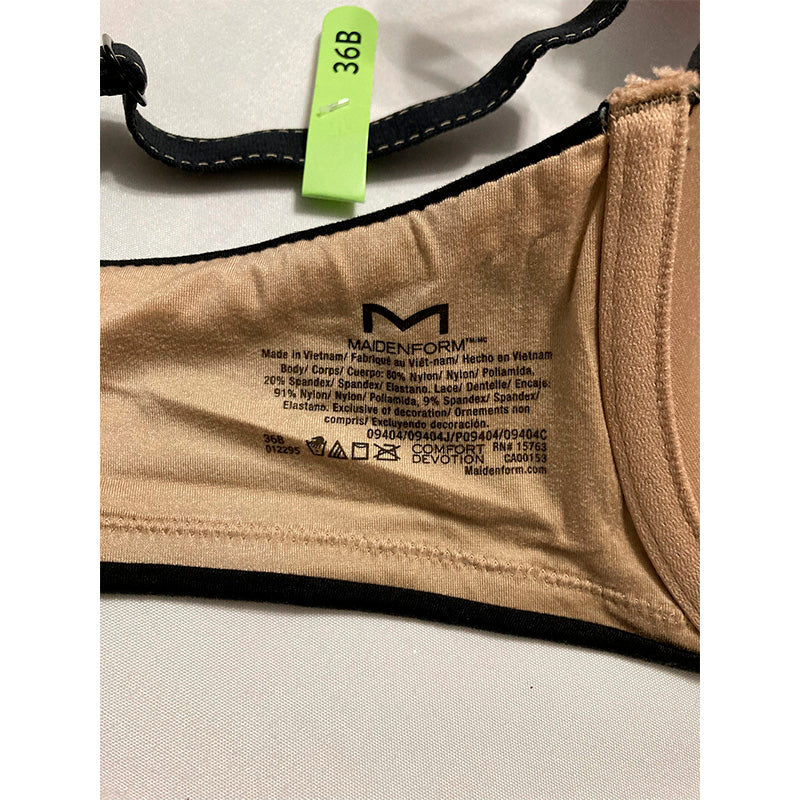 Maidenform Comfort Devotion Embellished Bra Black/Body Beige 36B