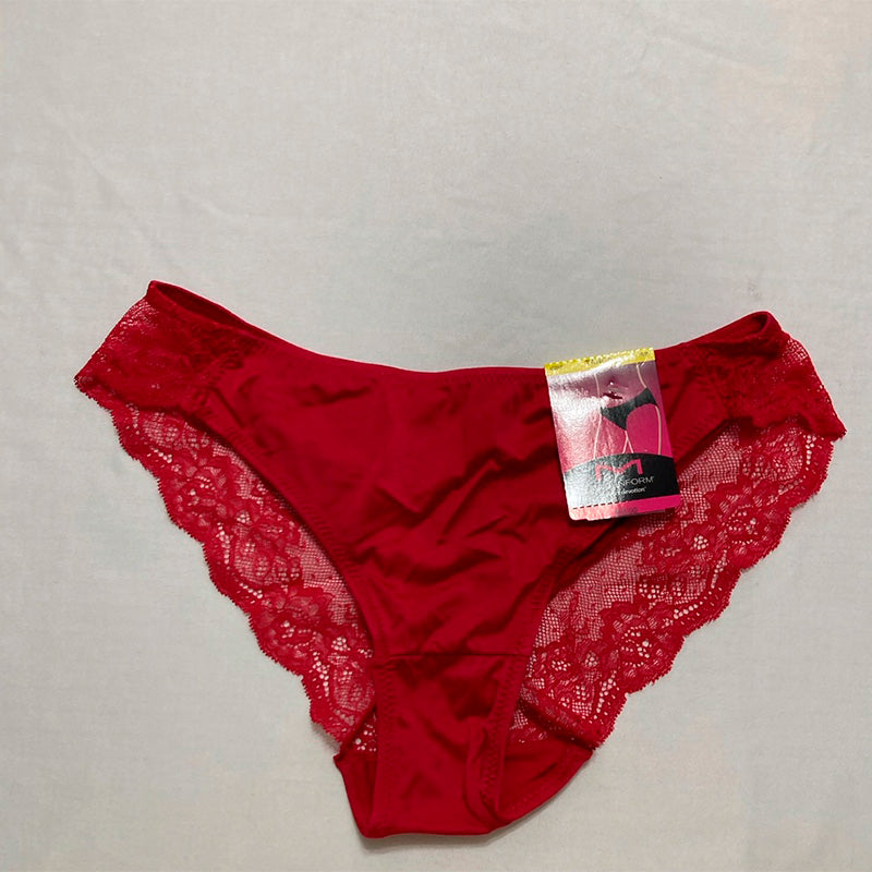 Maidenform Comfort Devotion Lace Back Tanga Panty Camera Red M