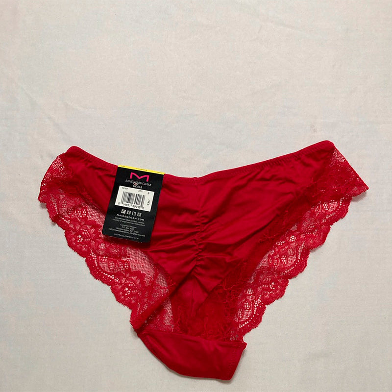 Maidenform Comfort Devotion Lace Back Tanga Panty Camera Red M