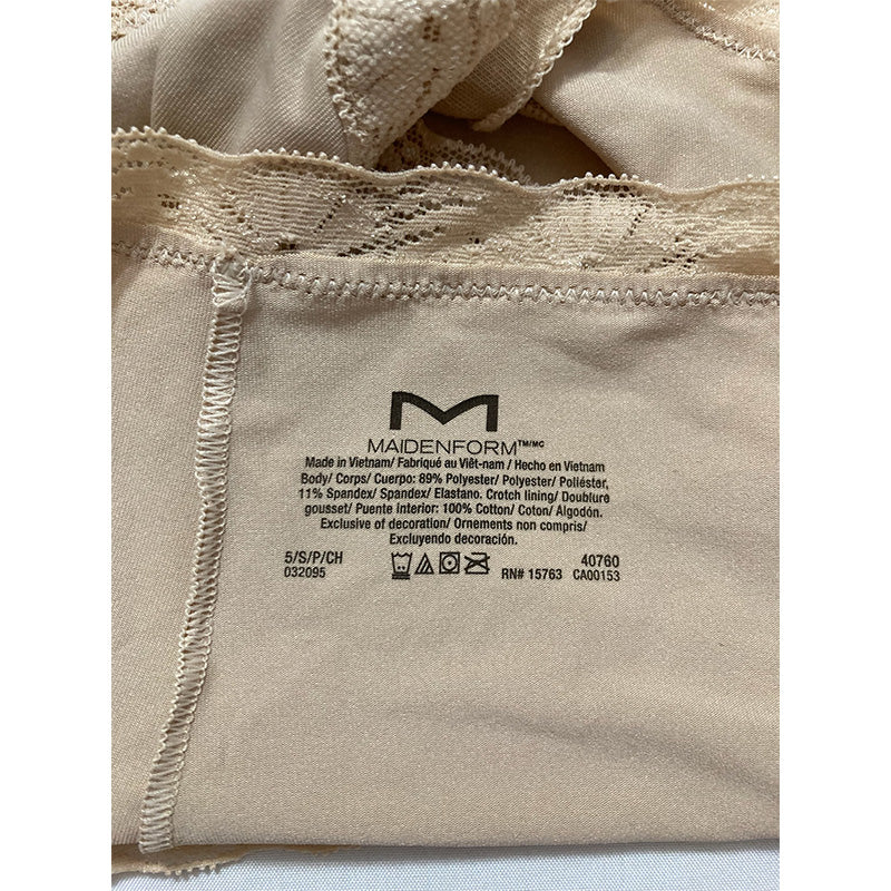 Maidenform Microfiber and Lace Boyshort boy shorts panties Latte Lift S