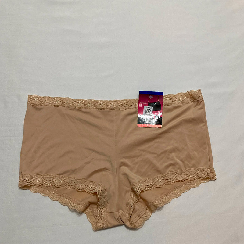 Maidenform Microfiber and Lace Boyshort boy shorts panties Latte Lift XL