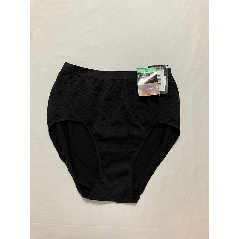 Bali Women's Comfort Revolution Seamless Brief Panty Black Damask 8/9
