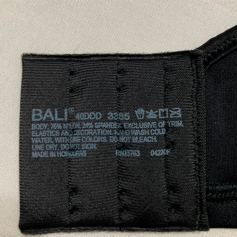 Bali Passion For Comfort Minimizer Underwire Bra Black 40DDD