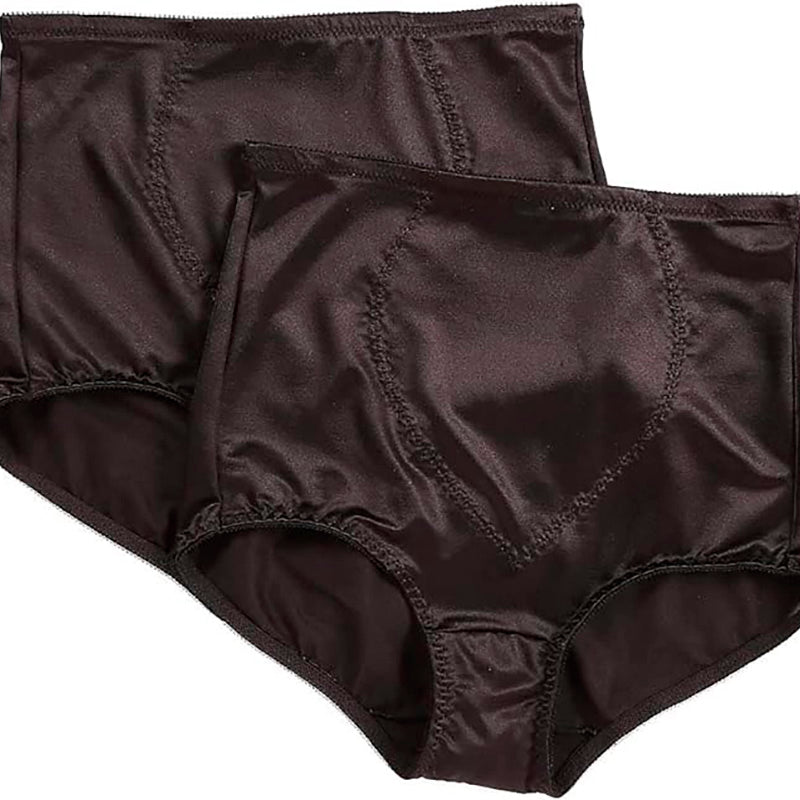 Bali Jacquard Mesh Tummy Panel Firm Control 2-pack shapewear Black 2XL
