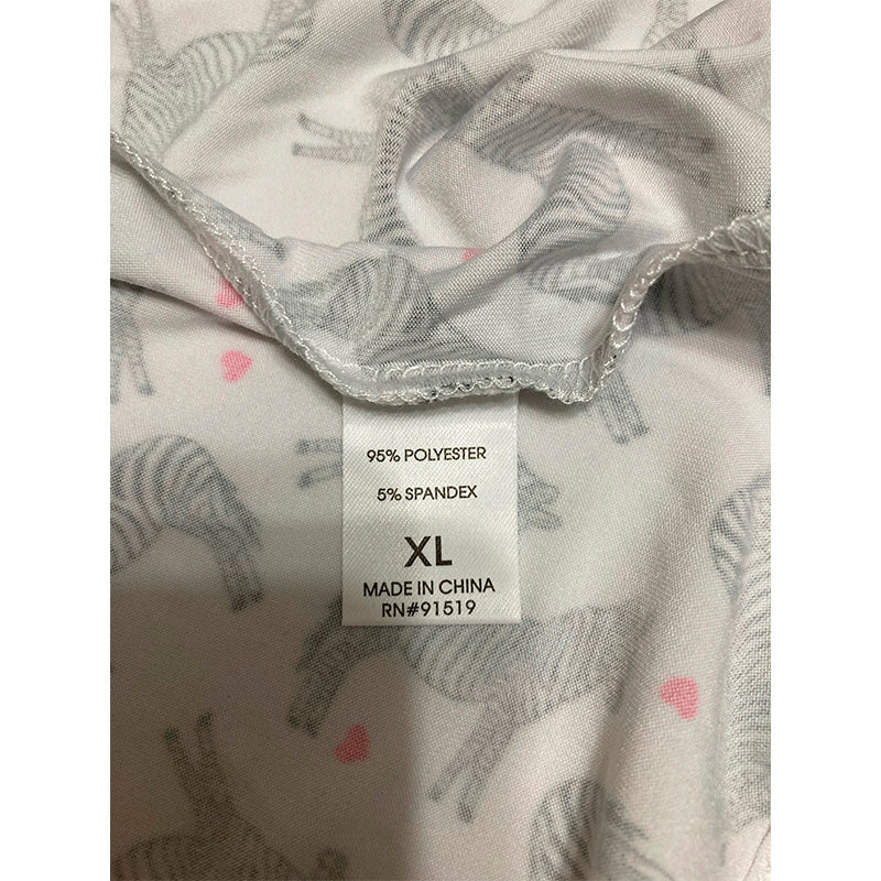 Echo Zebra Heart Print Sleeveless Tank Nightgown White/Black XL