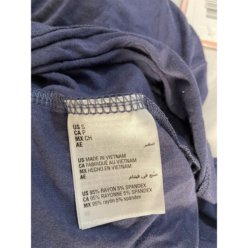 Alfani Printed Notch-Collar Only Pajama Top Blue S