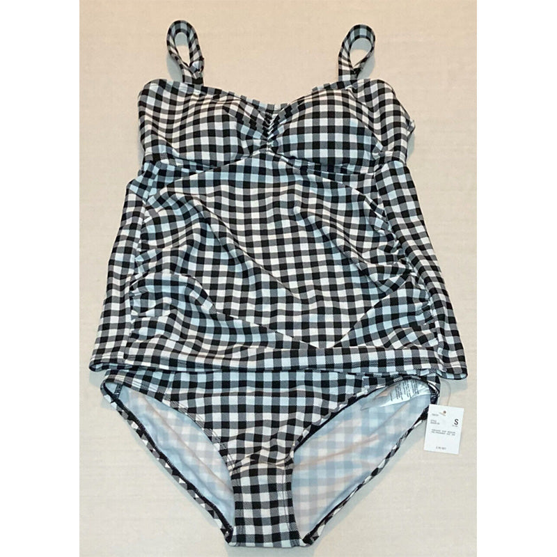 Beach Bump 2 Piece Tankini Swimsuit Black And White M