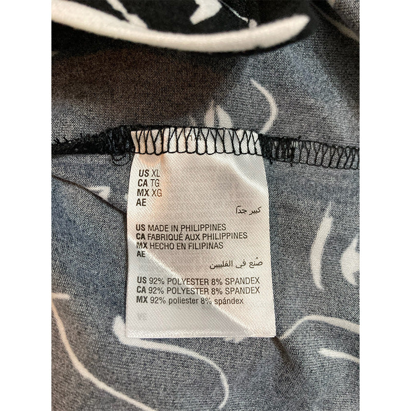Alfani Button Only Pajama Top Black & White XL