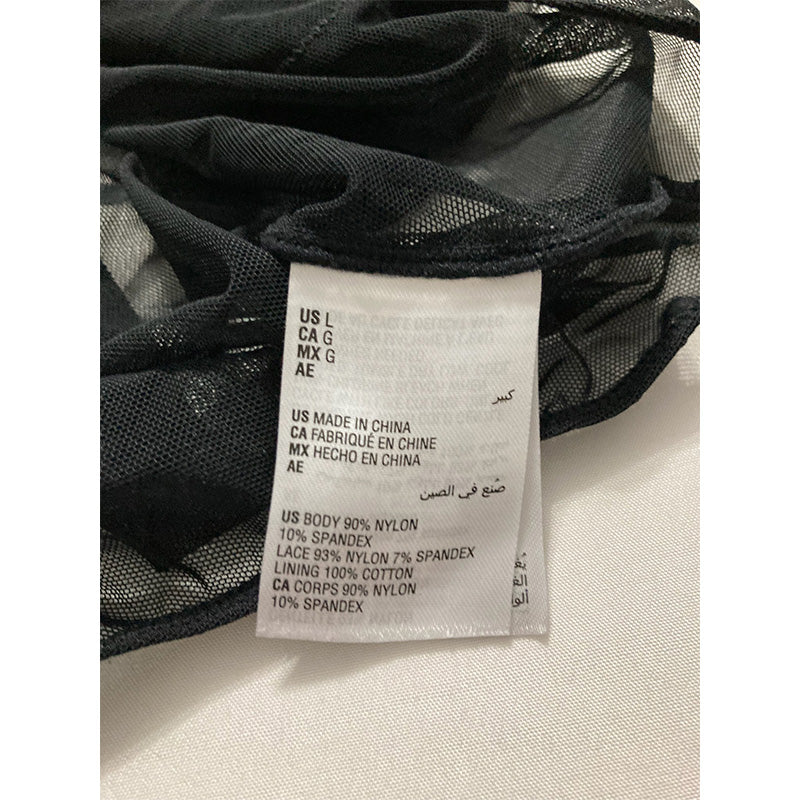 Unbranded Long Sleeve Lace Bodysuit Black L