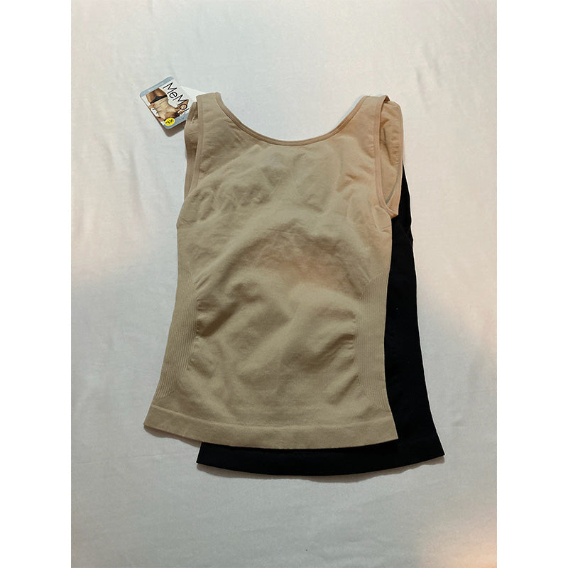 Memoi Opens in a new window Seamless Shaping Tank 2 Pack Nude/Black XL