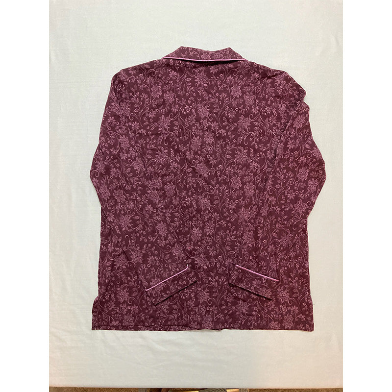Charter Club Soft Brushed Cotton Only Pajama Top Burgundy S