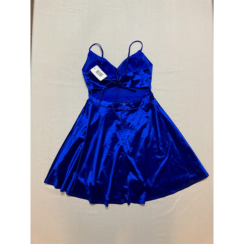City Studio Dress Stretch Zippered Blue 5