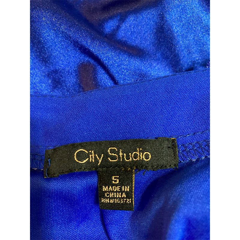 City Studio Dress Stretch Zippered Blue 5