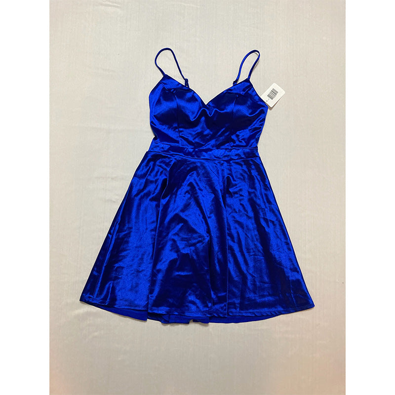 City Studio Dress Stretch Zippered Blue 5