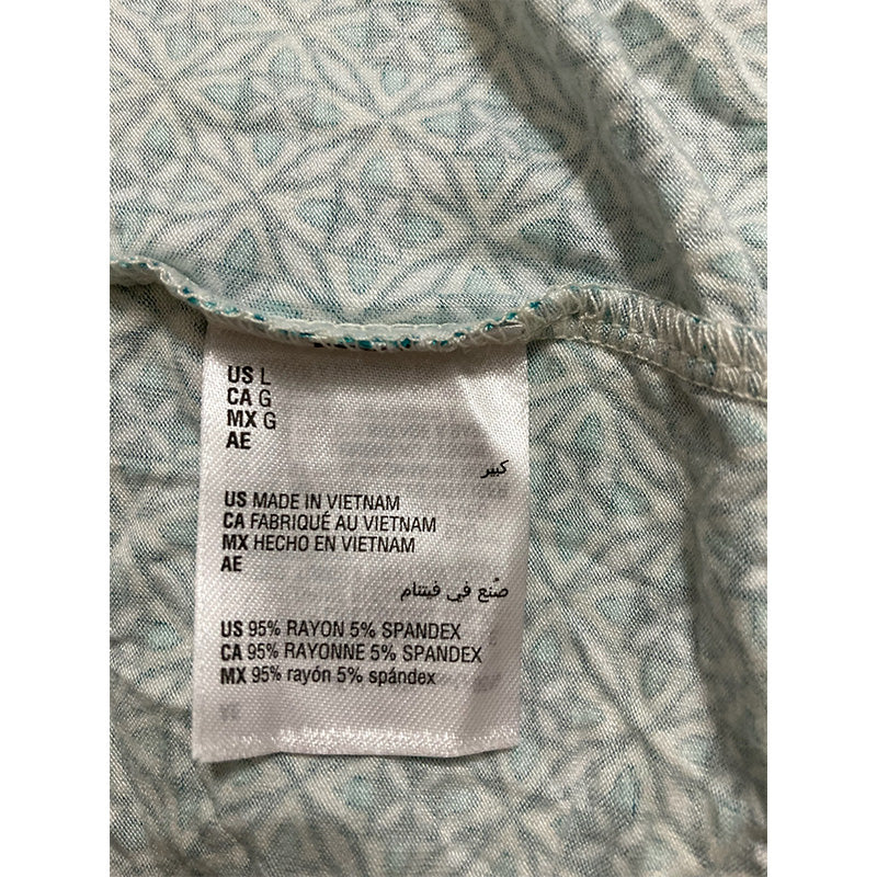 Alfani Notch Collar Only Pajama Top Aqua L