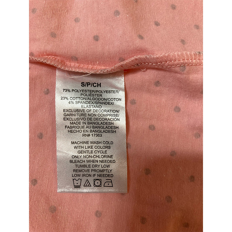 Cuddl Duds Printed Elbow Only Sleeve Top Coral S