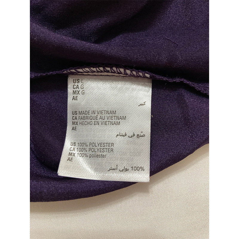 INC Satin Notched Collar Only Top Purple L