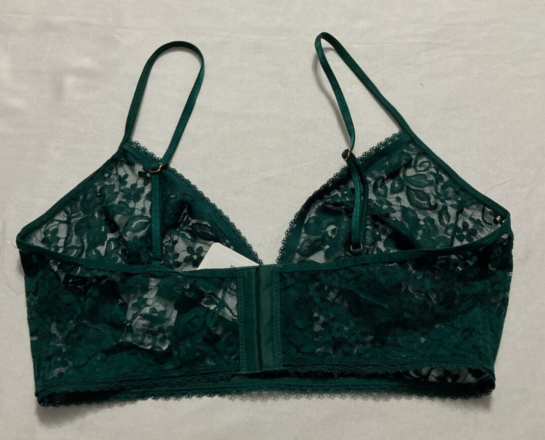 INC Intimates Floral Bralette Bra Green Smoke S