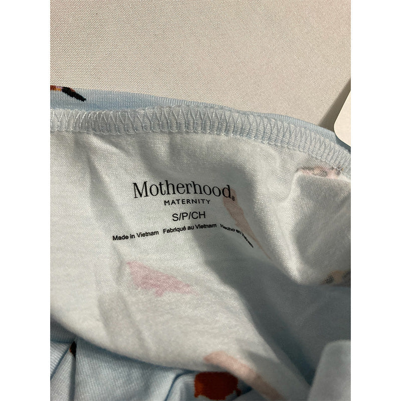 Motherhood Maternity V-Neck Side Ruched Maternity Tee Blue S