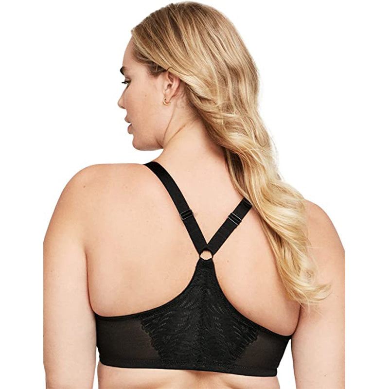 Glamorise Front-Close T-Back Wonderwire Underwire Black 34C