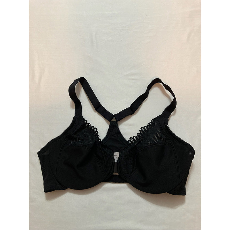Glamorise Front-Close T-Back Wonderwire Underwire Black 34C