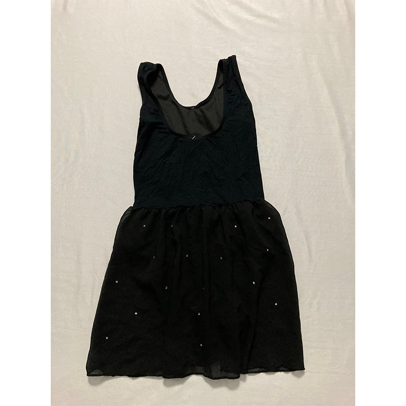 Flo Dancewear Mesh Cross Back Tutu Dress Black L