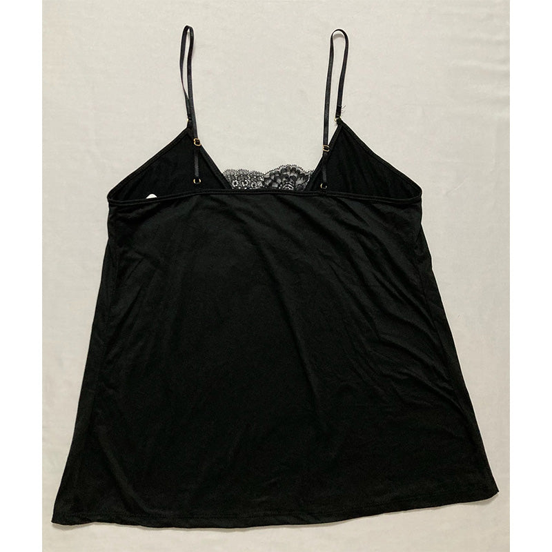 FLora By Flora Lace-Trim Only Sleep Cami Black M