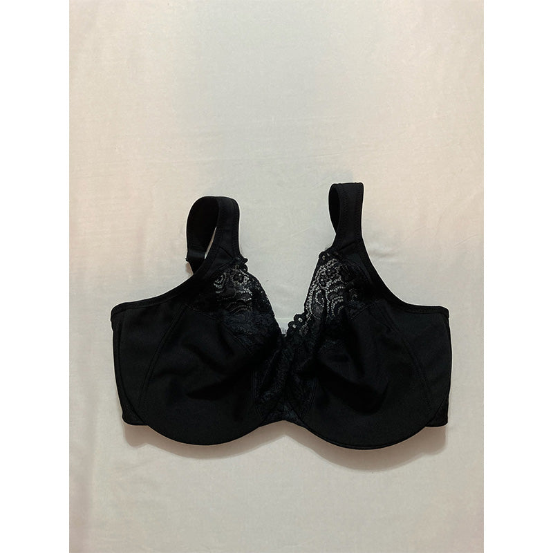 Glamorise Low Cut Wonderwire Lace Bra Underwire Black 36F