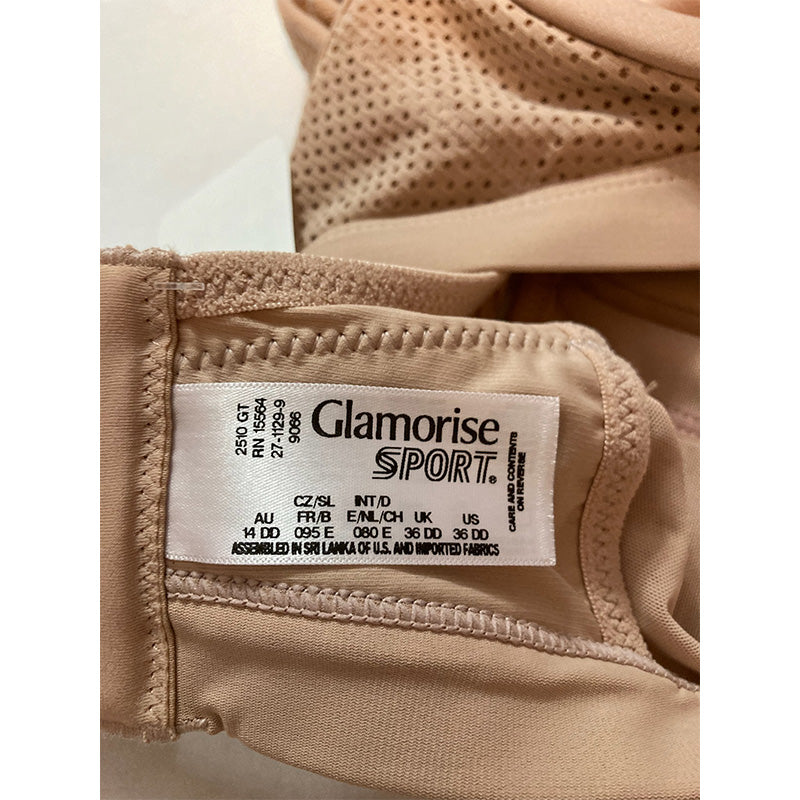 Glamorise Hi-Impact Sports Bra Underwire Nude 36DD