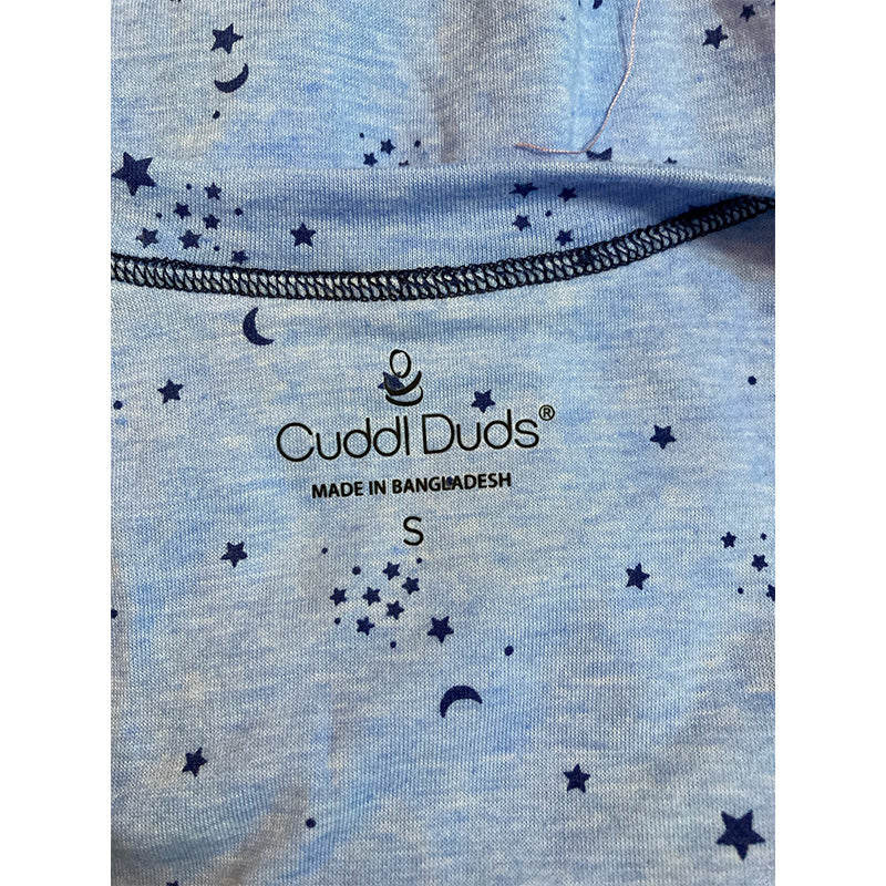 Cuddl Duds Printed Elbow-Sleeve Only Pajama Top Navy S