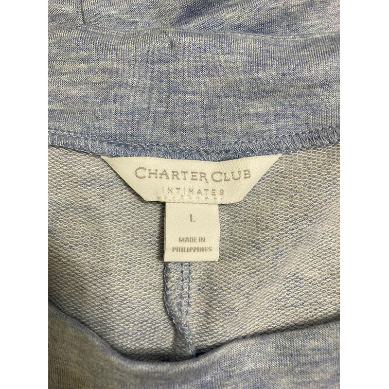 Charter Club Floral Embroidered Pajama Top Blue L