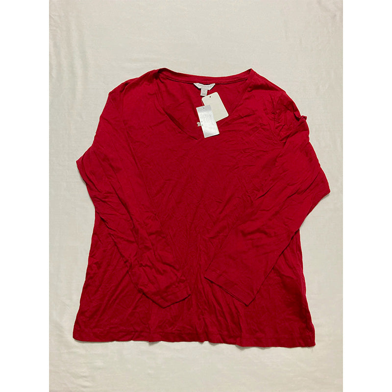 Charter Club Cotton Only Pajama Top Red XL
