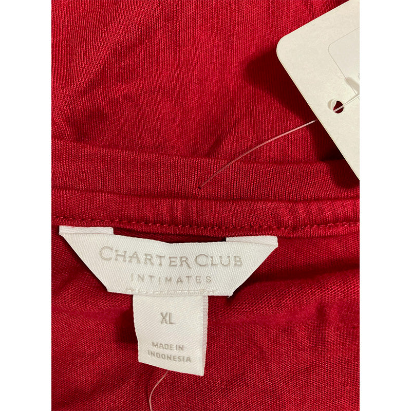 Charter Club Cotton Only Pajama Top Red XL