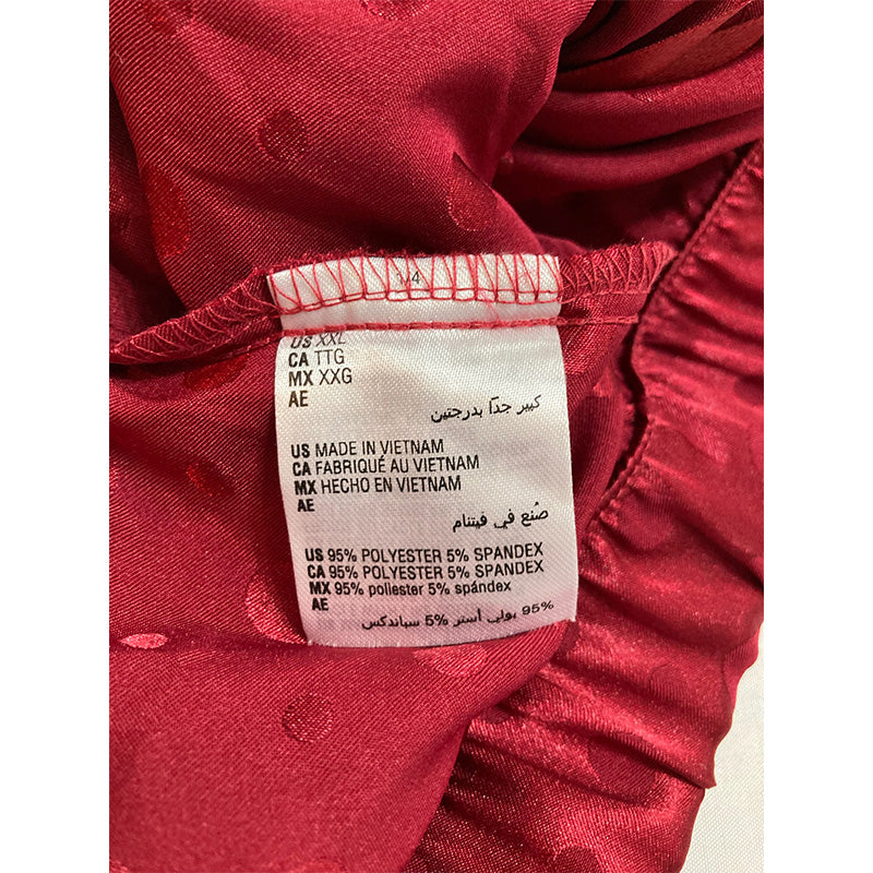 INC Only Pajama Pants Long Sleeves Embossed Dots 2XL