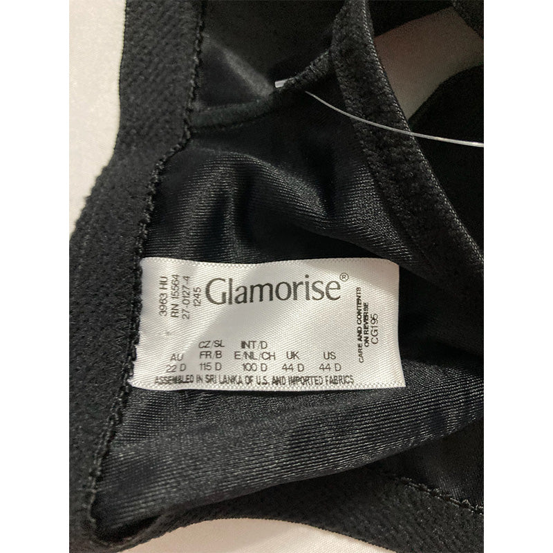 Glamorise Full Figure Plus Size Wonderwire Black 44D