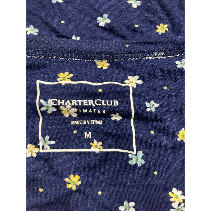 Charter Club V-neck Only Pajama Top Navy Floral M