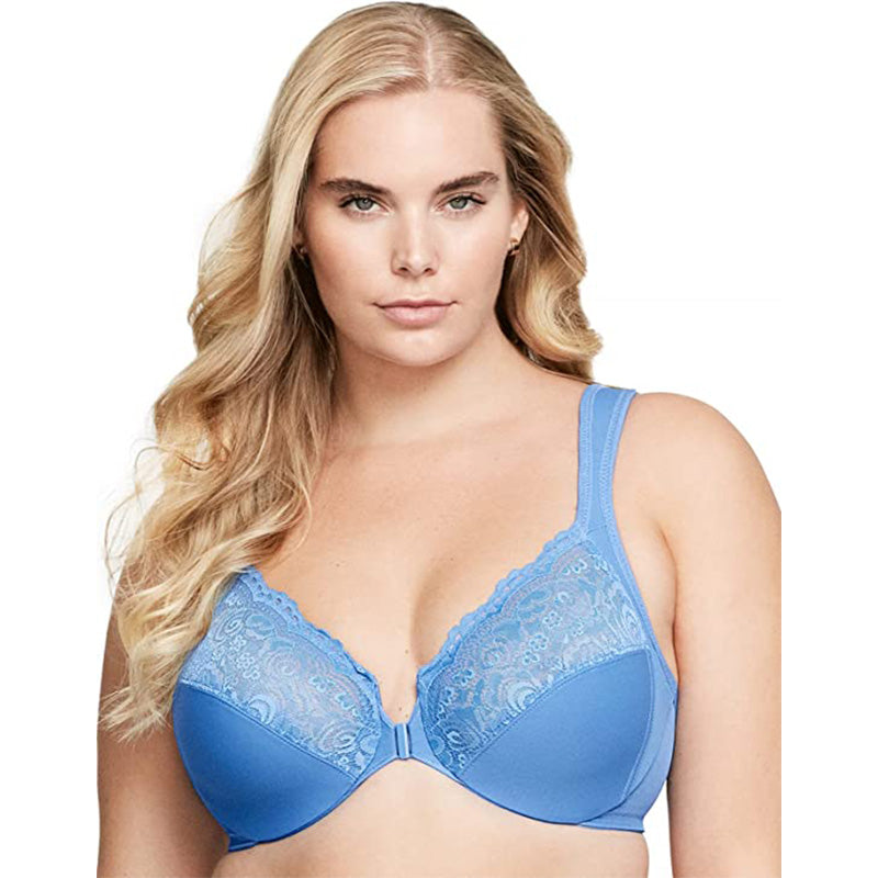 Glamorise Wonderwire Front-Closure Bra Blue 42D