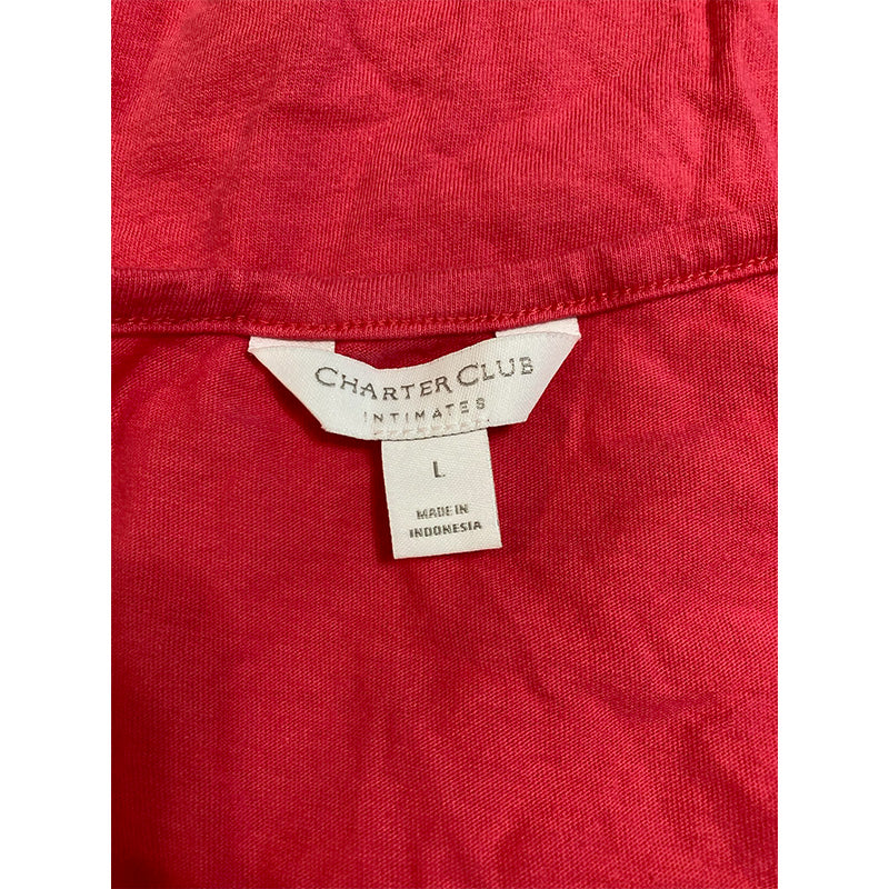 Charter Club Long Sleeve Soft Knit Pajama Set Red L