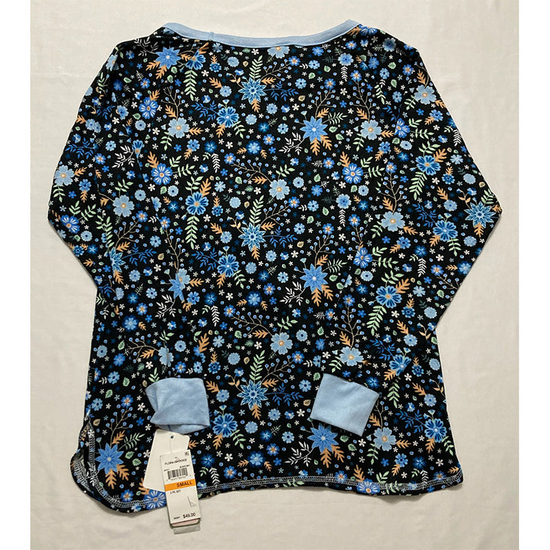 Flora Nikrooz Printed Knit Only Pajama Top Blue S