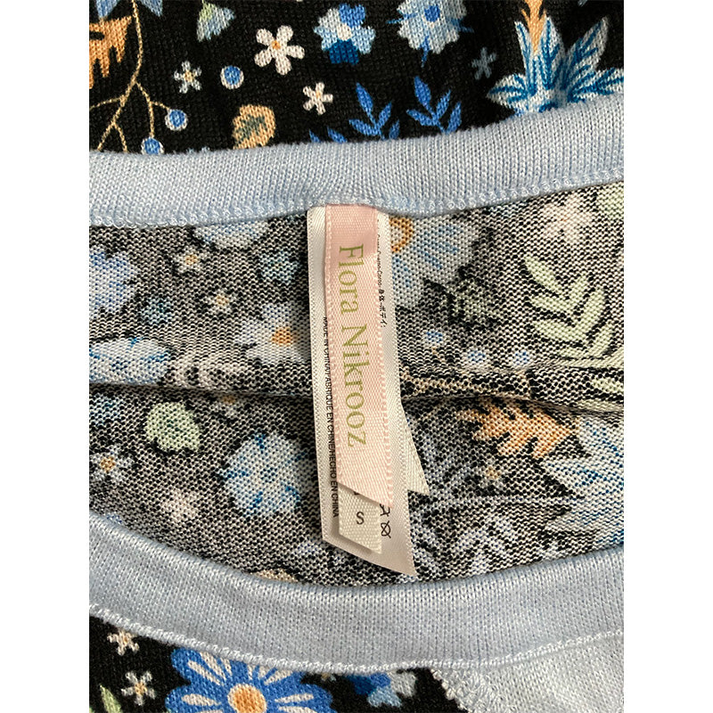 Flora Nikrooz Printed Knit Only Pajama Top Blue S