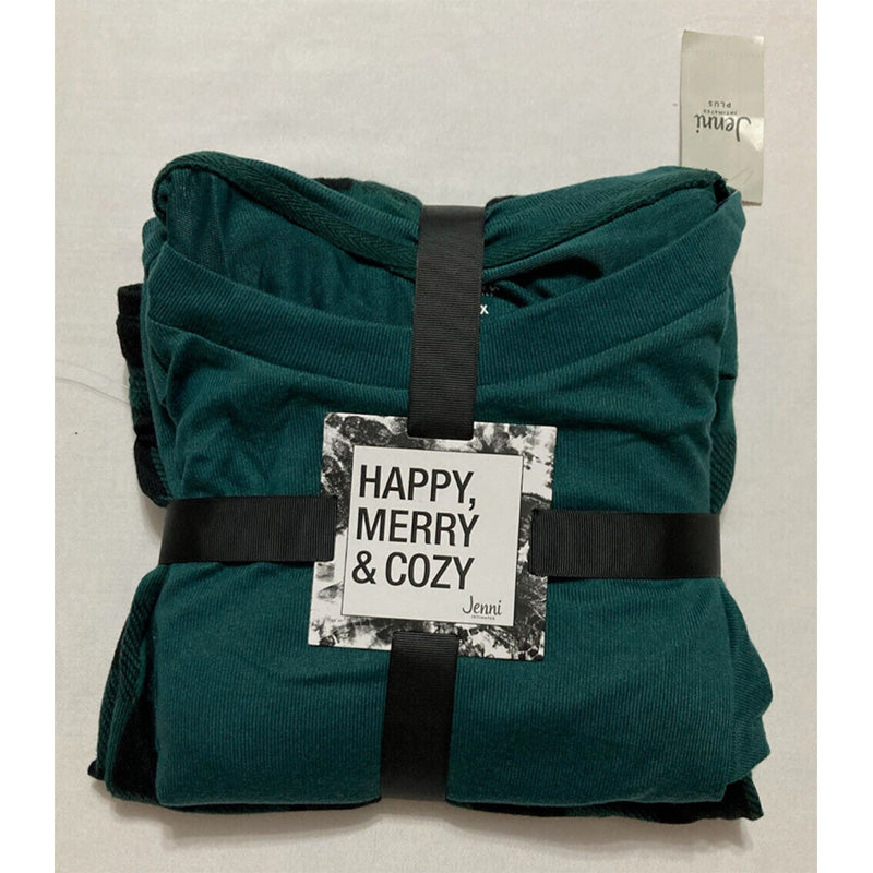 Jenni Long Sleeve Mix It Packaged Pajama Set Green XS