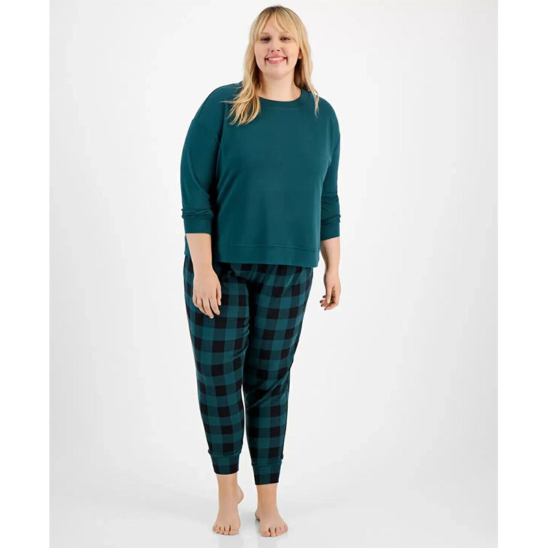 Jenni Long Sleeve Mix It Packaged Pajama Set Green XS