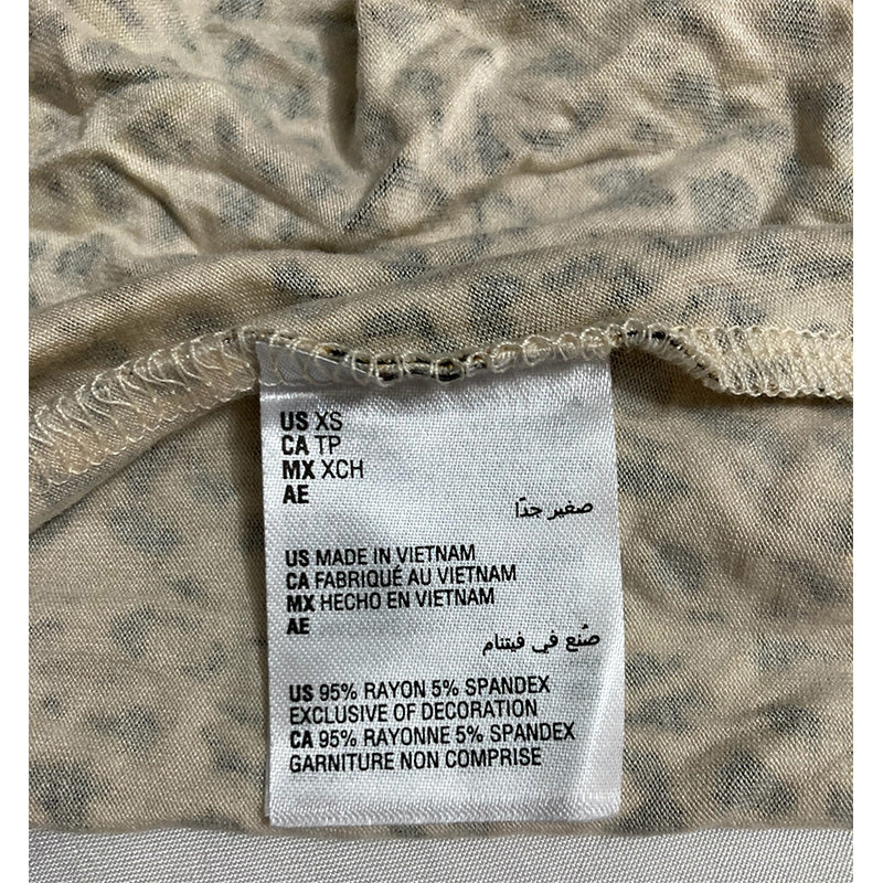 INC Up All Night Heavenly Soft Lace-Trim Only Pajama Top Cheetah XS