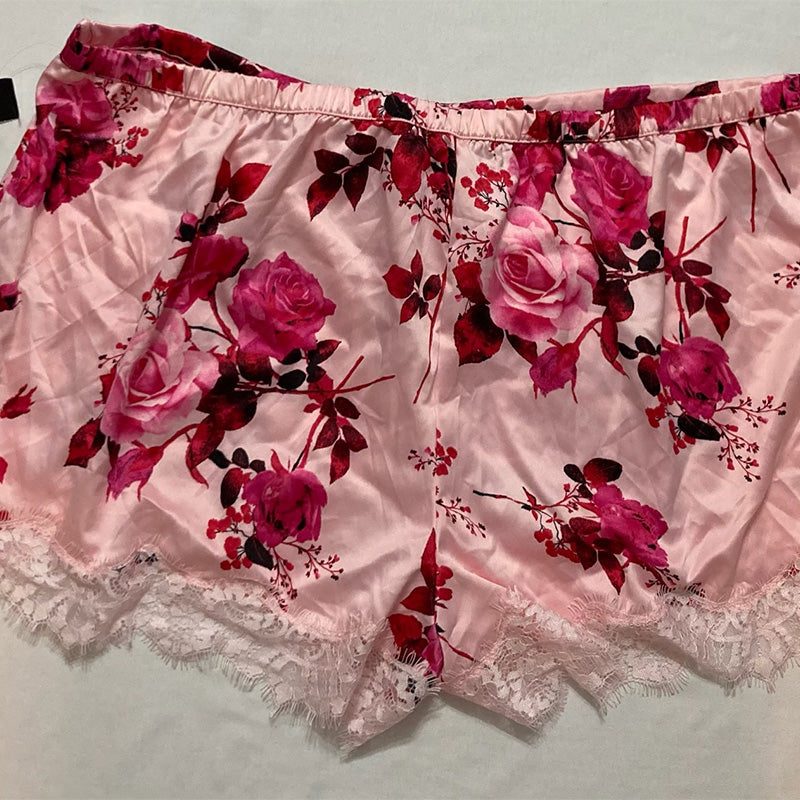 INC Sleep Short With Lace Pink Floral XL