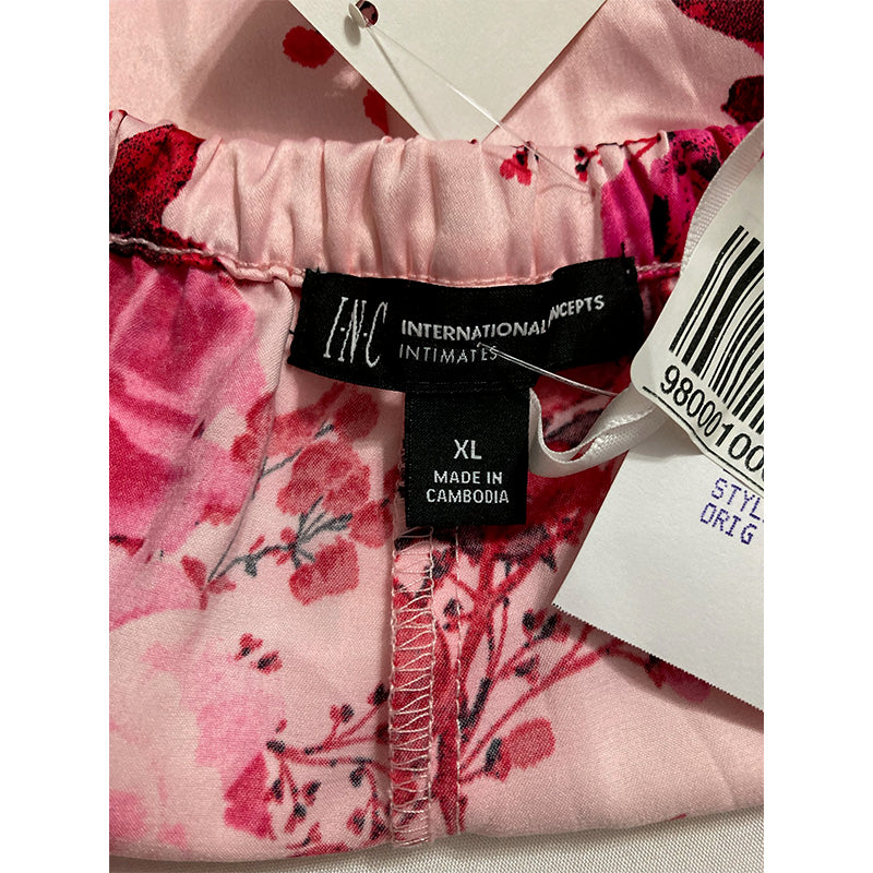 INC Sleep Short With Lace Pink Floral XL