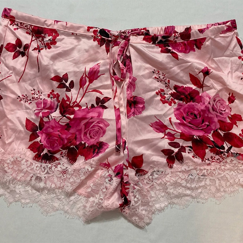 INC Sleep Short With Lace Pink Floral XL